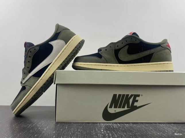 Bmlin OLIVE' AIR SCOTT 1 JORDAN OG LOW DM7866-002 TRAVIS SP 'BLACK X 0717